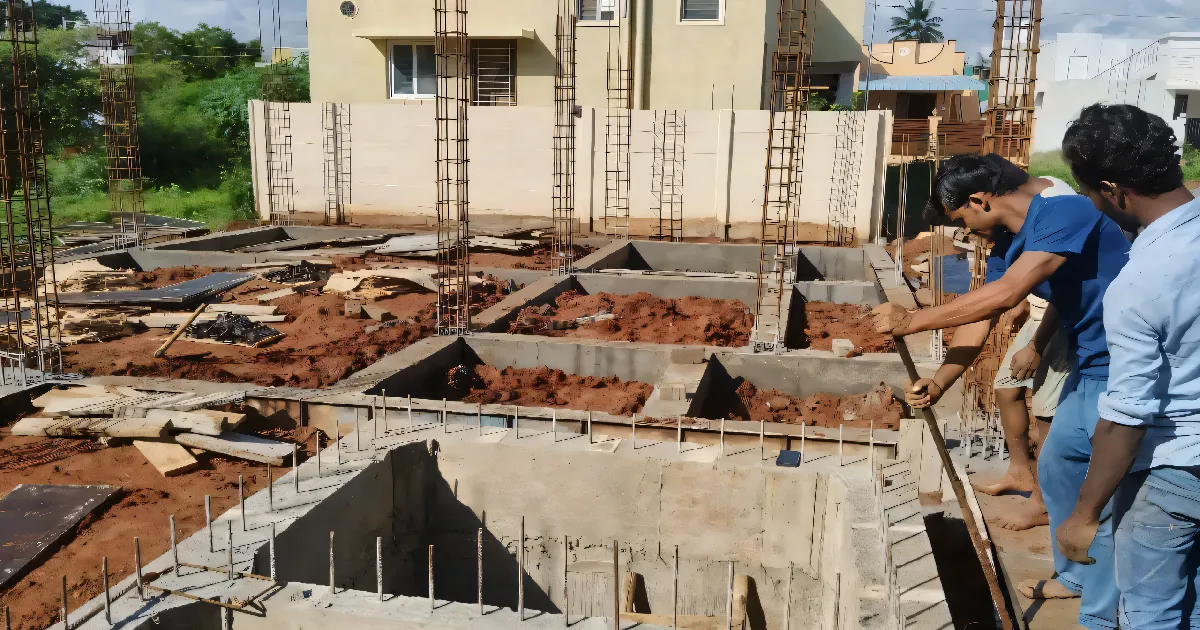 Structural frame and brickwork of premium residential villa project